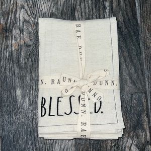 RAE DUNN BLESSED embroidered Napkins set of 4